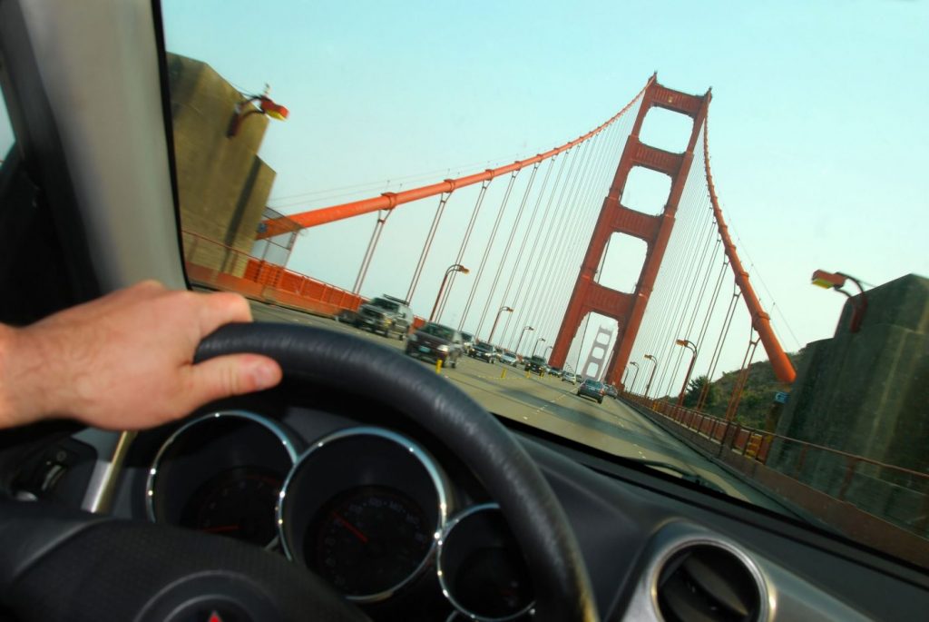 Car on San Francisco Golden Gate Bridge
